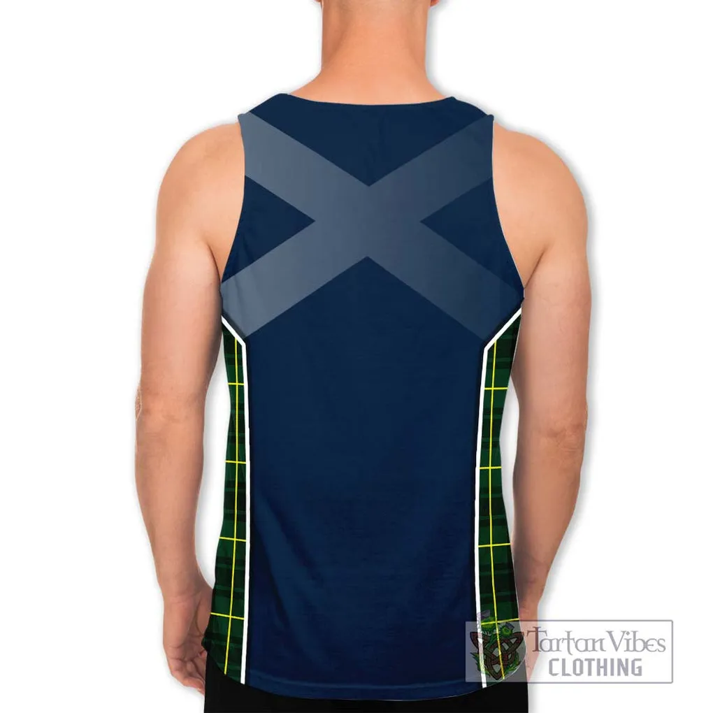 Arthur Modern Tartan Men's Tank Top with Family Crest and Lion Rampant Vibes Sport Style