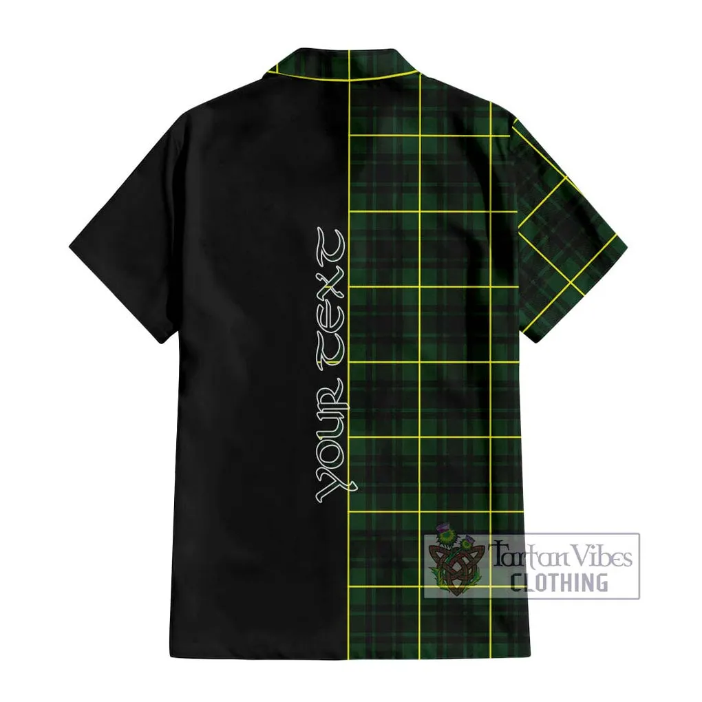 Arthur Modern Tartan Short Sleeve Button Shirt with Family Crest and Half Of Me Style