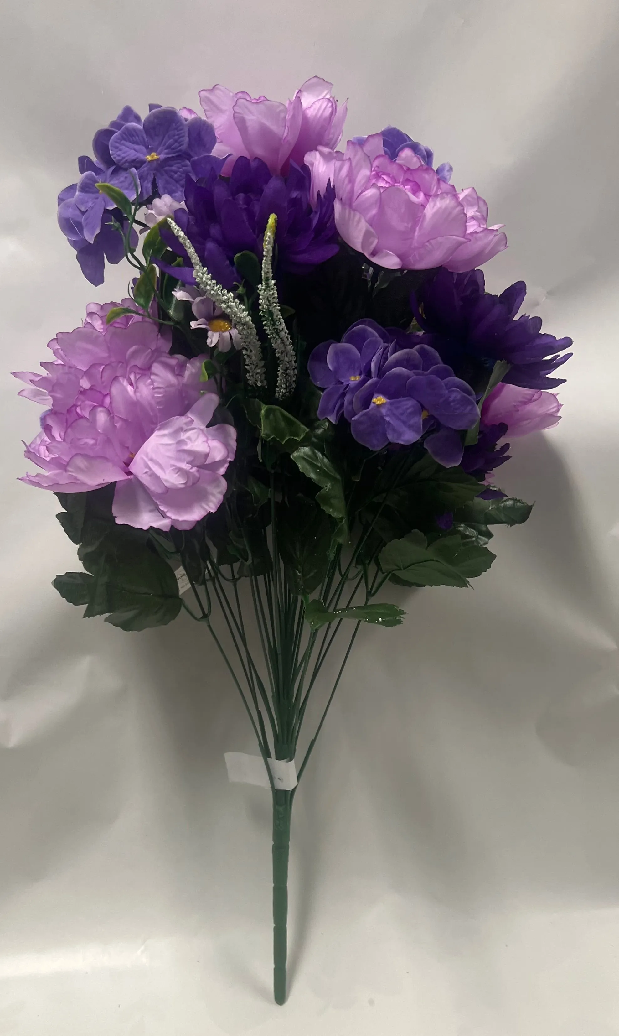 Artificial Peony/ Mum/ Hydrangea Bush -Purple/Lavender