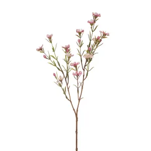 Artificial Silk Geraldton Wax Flower Stem Spray - Pink