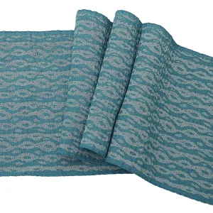 Artisan Hand Loomed Cotton Table Runner - Blue Ocean - 18"x96"