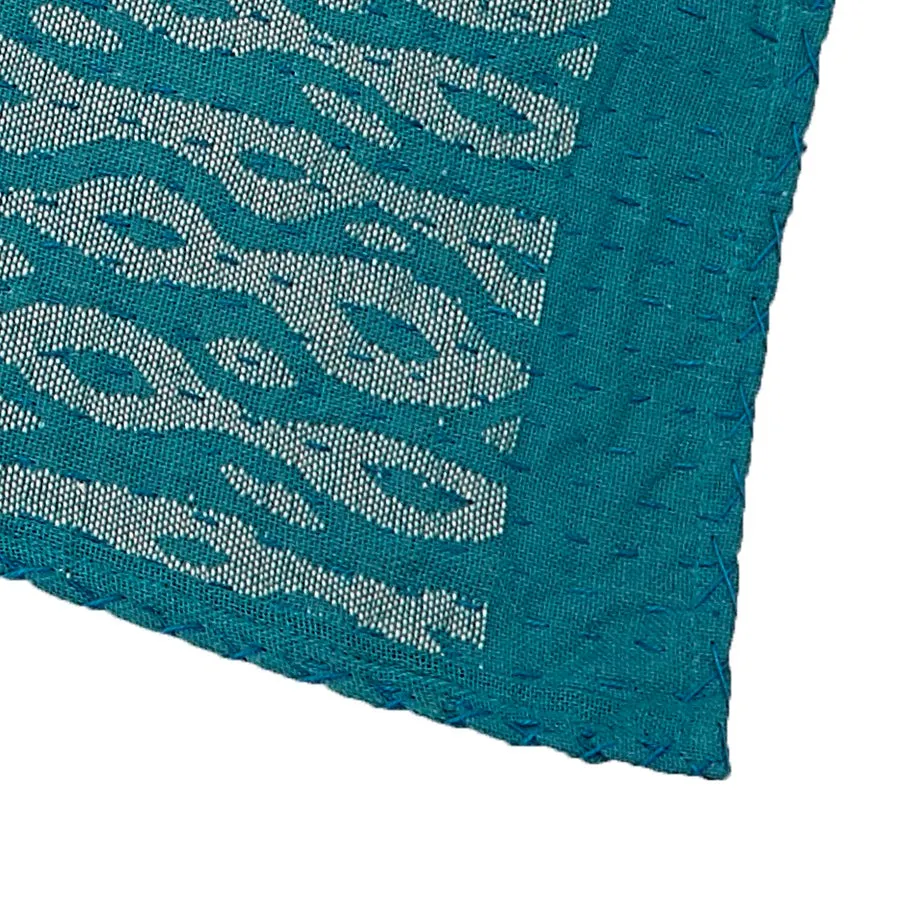 Artisan Hand Loomed Cotton Table Runner - Blue Ocean - 18"x96"