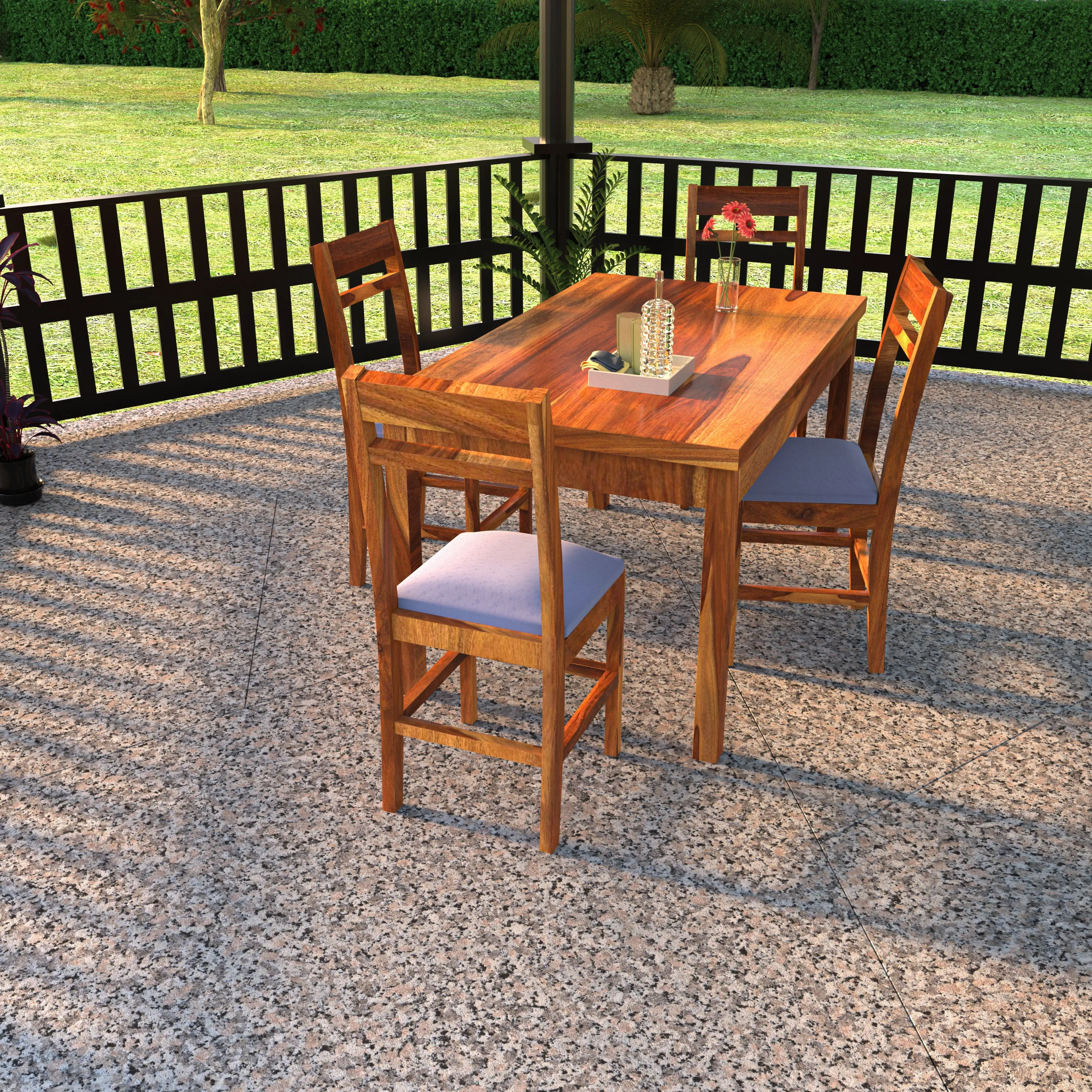 Artistic Clever Finish Classic Wooden Dinning Table Set