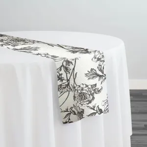 Artistry Bloom Table Runner in Grey