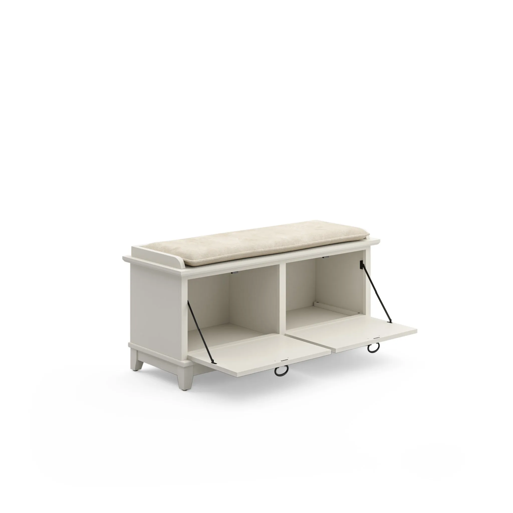 Arts & Crafts Off-White Storage Bench