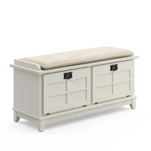 Arts & Crafts Off-White Storage Bench