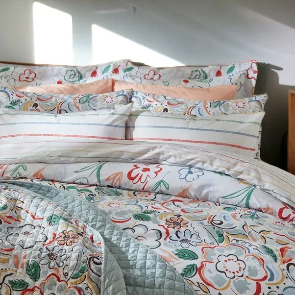 Artsy Floral Quilted Bedspread