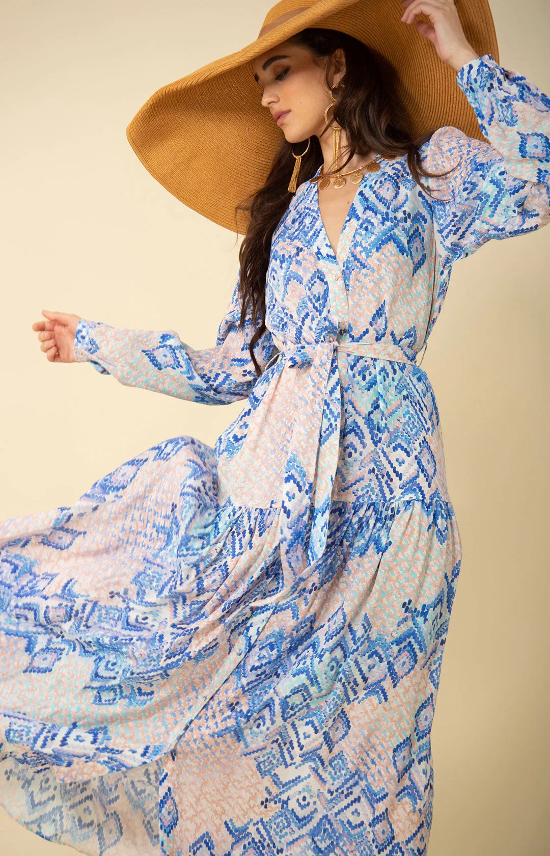 Arya Button Down Maxi Dress