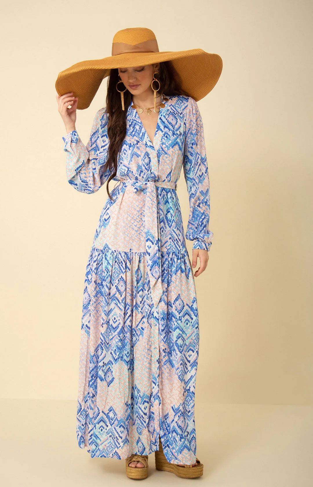 Arya Button Down Maxi Dress