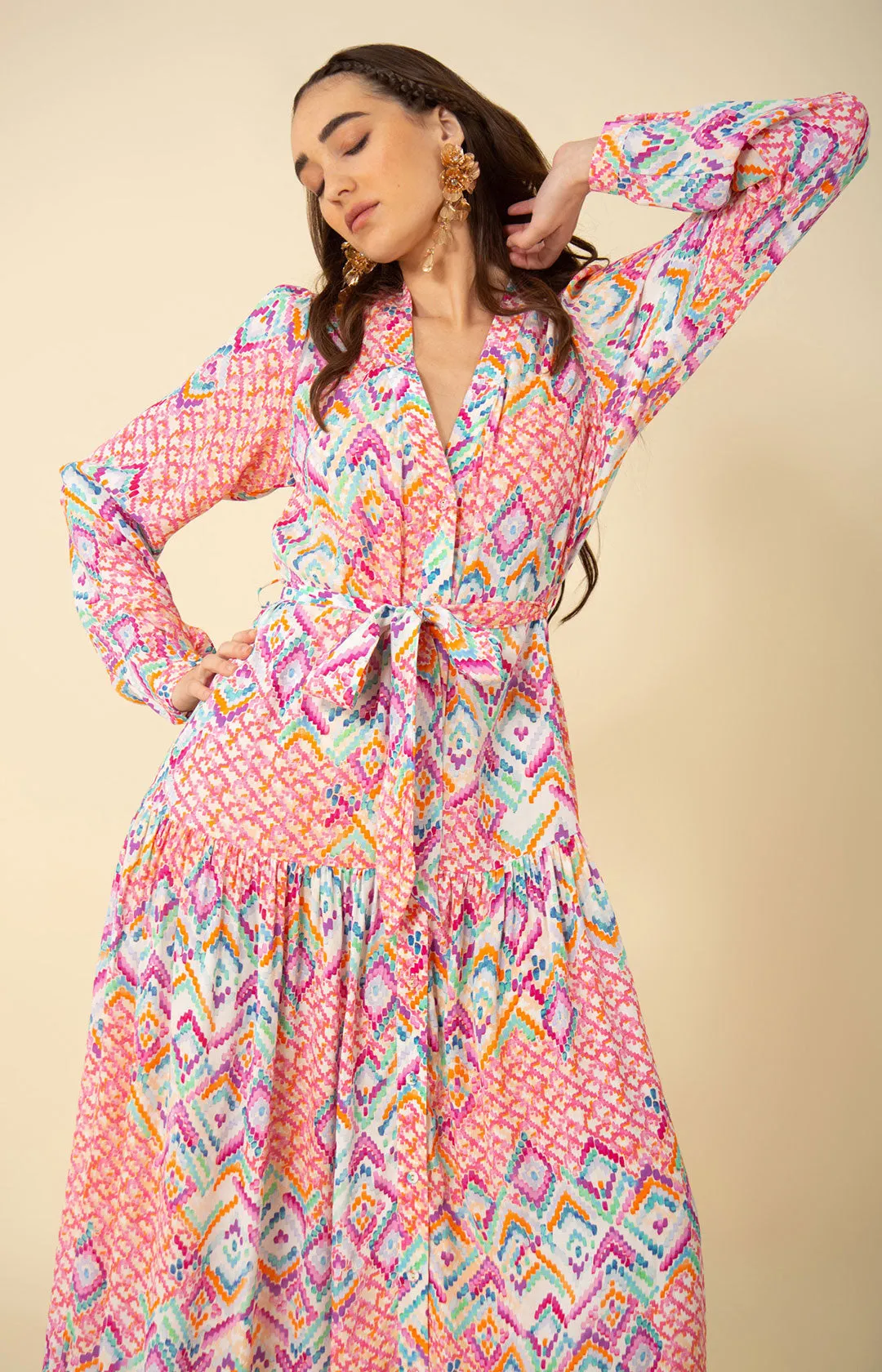 Arya Button Down Maxi Dress