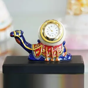 Aryacraft Handcrafted Marble Camel Clock Timeless Elegance for Interior Decor Your Home