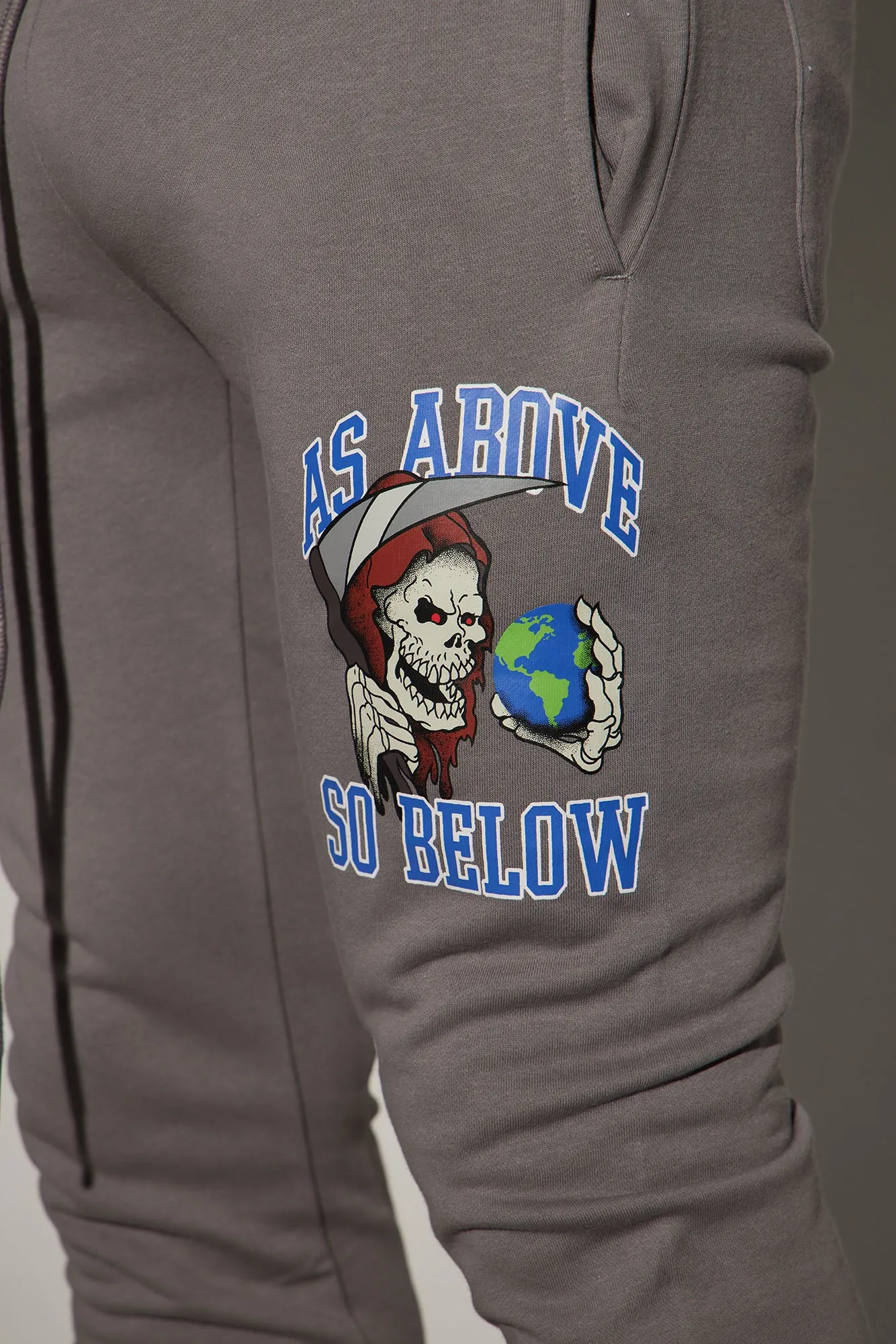 As Above So Below Flared Sweatpant - Charcoal/combo