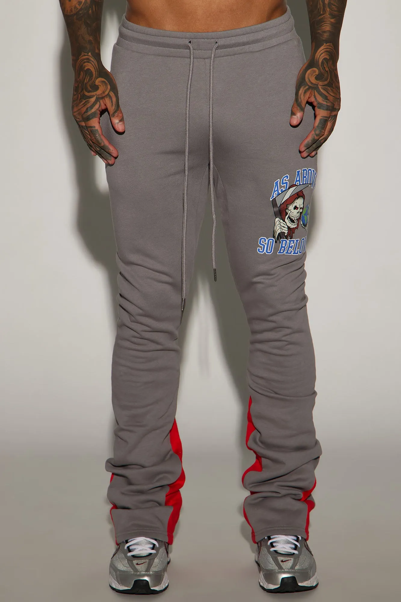 As Above So Below Flared Sweatpant - Charcoal/combo