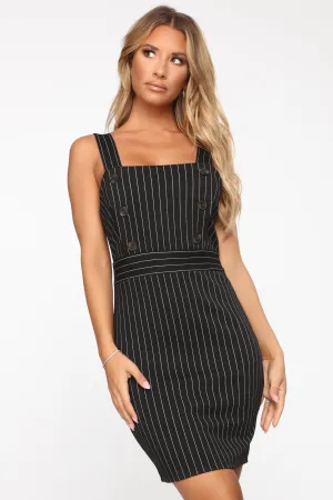 As I Am Stripe Mini Dress - Black/White