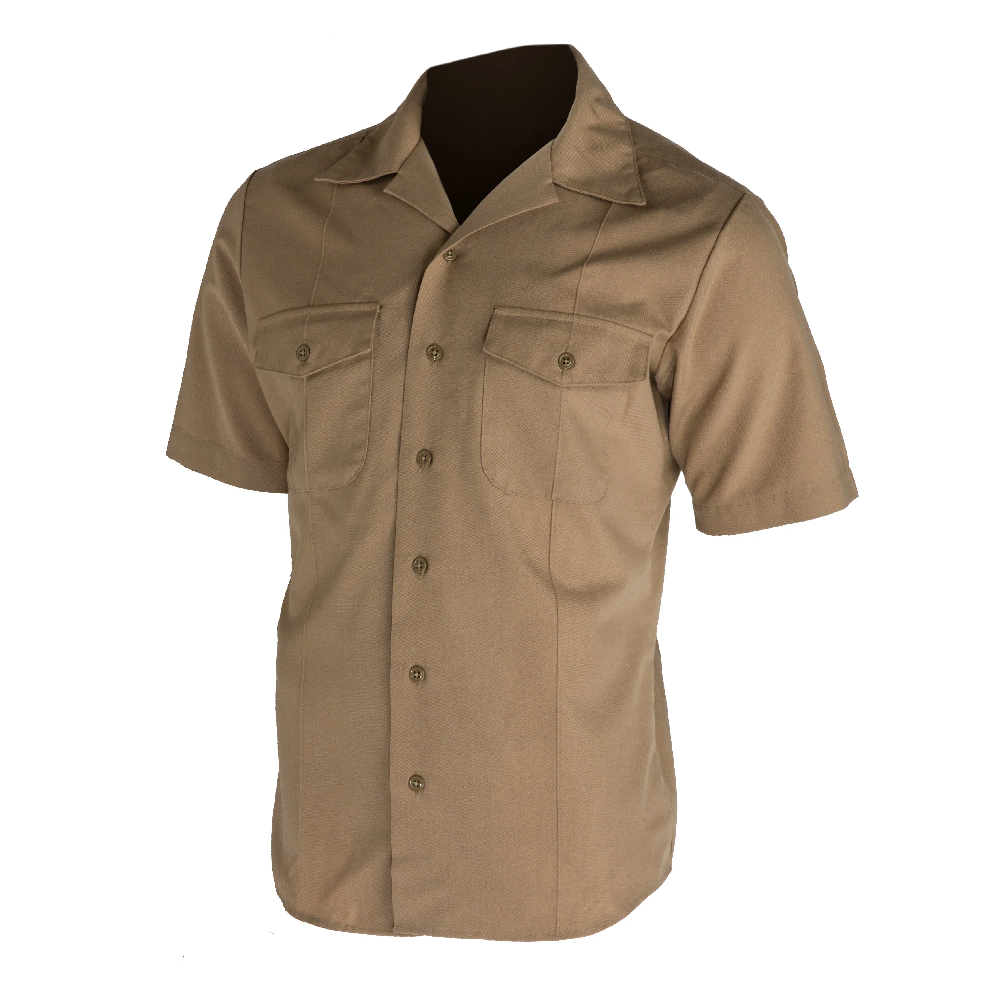 AS-IS NAVY Men's Khaki Poly Wool Shirt - Officer/CPO