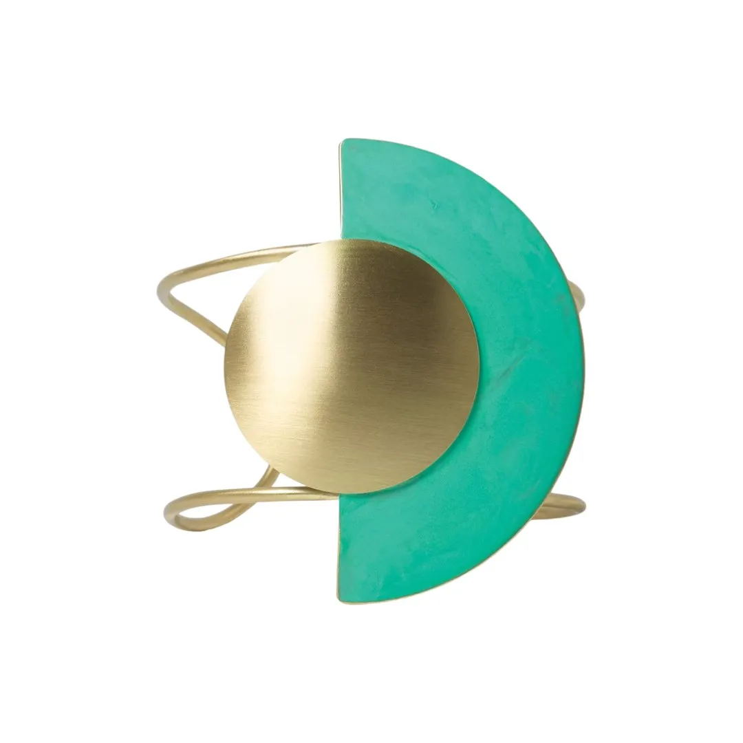 ASAMI GREEN OXIDATED BRASS CUFF BRACELET