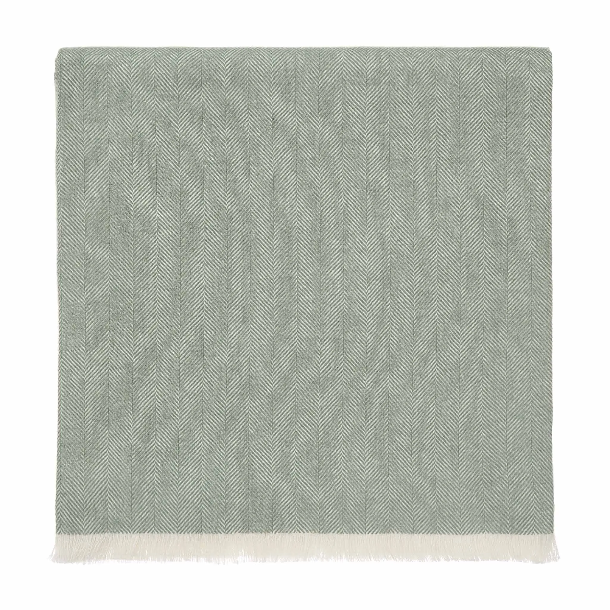 Asare Alpaca Blanket [Sage green/Off-white]