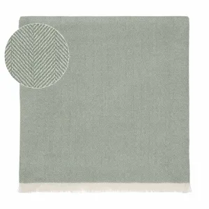 Asare Alpaca Blanket [Sage green/Off-white]