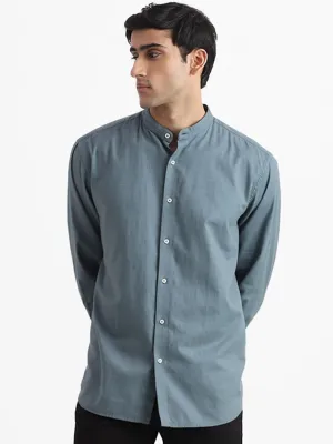 Ascot Aegean Blue Cotton Relaxed-Fit Shirt