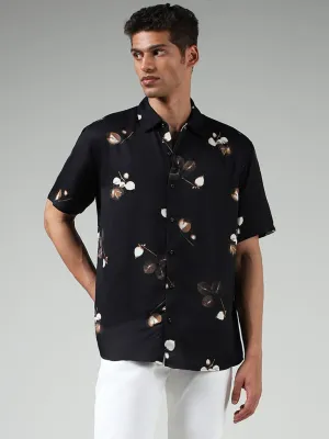 Ascot Black Printed Relaxed-Fit Shirt