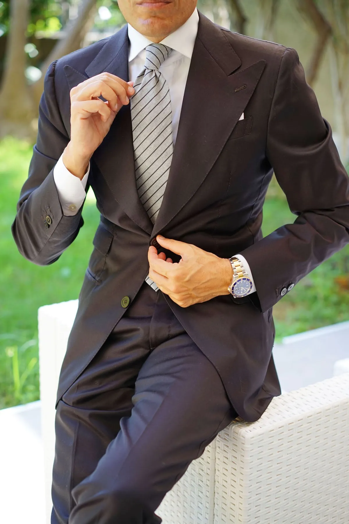 Ash Gray Pinstripe Tie