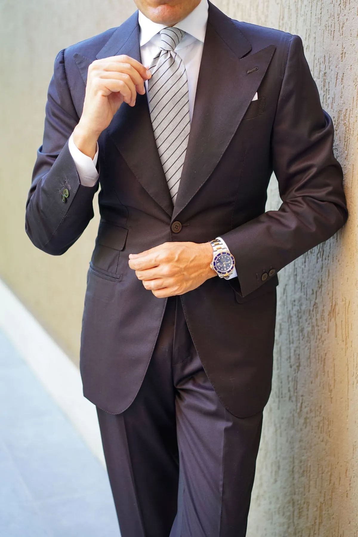 Ash Gray Pinstripe Tie