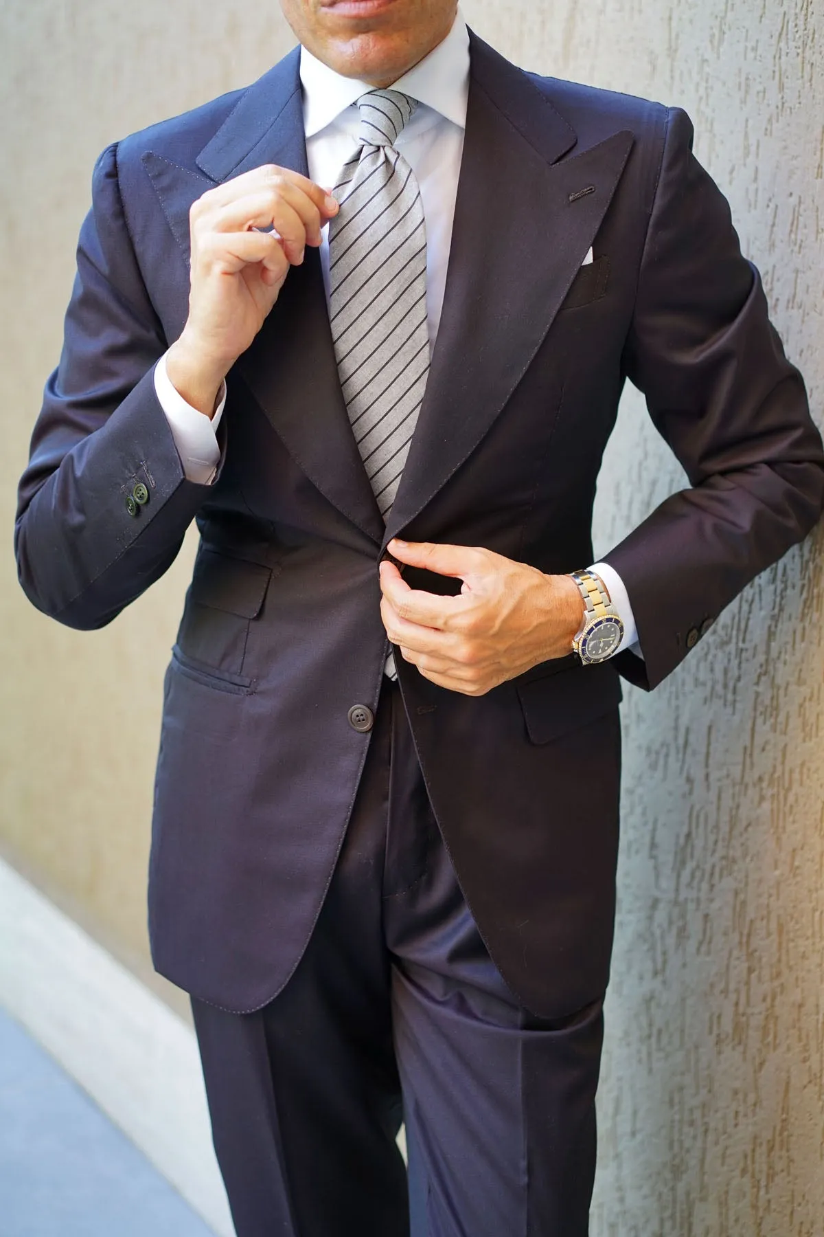 Ash Gray Pinstripe Tie