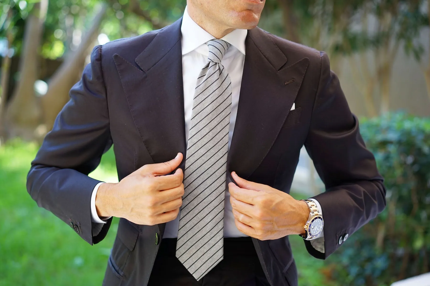 Ash Gray Pinstripe Tie