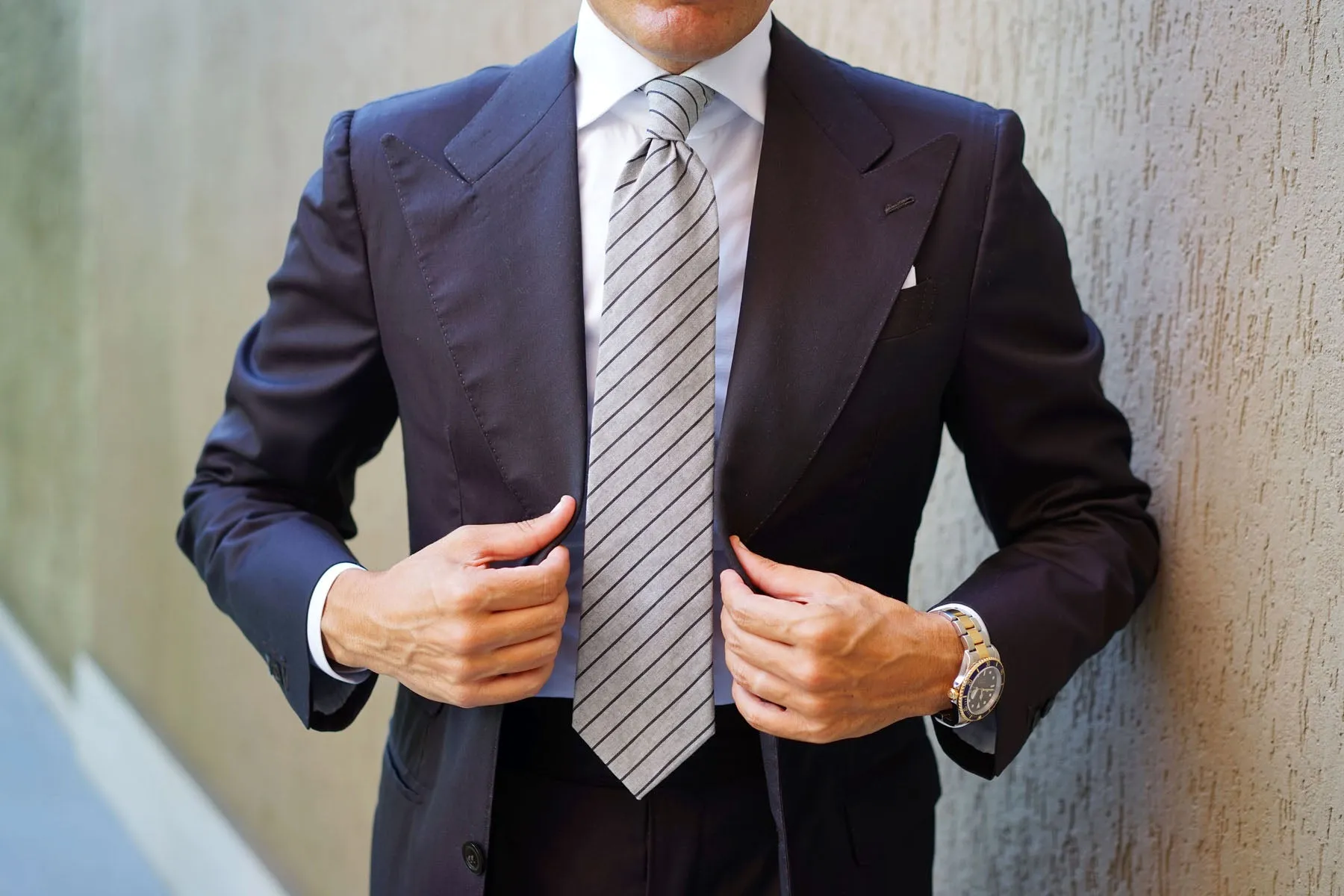 Ash Gray Pinstripe Tie