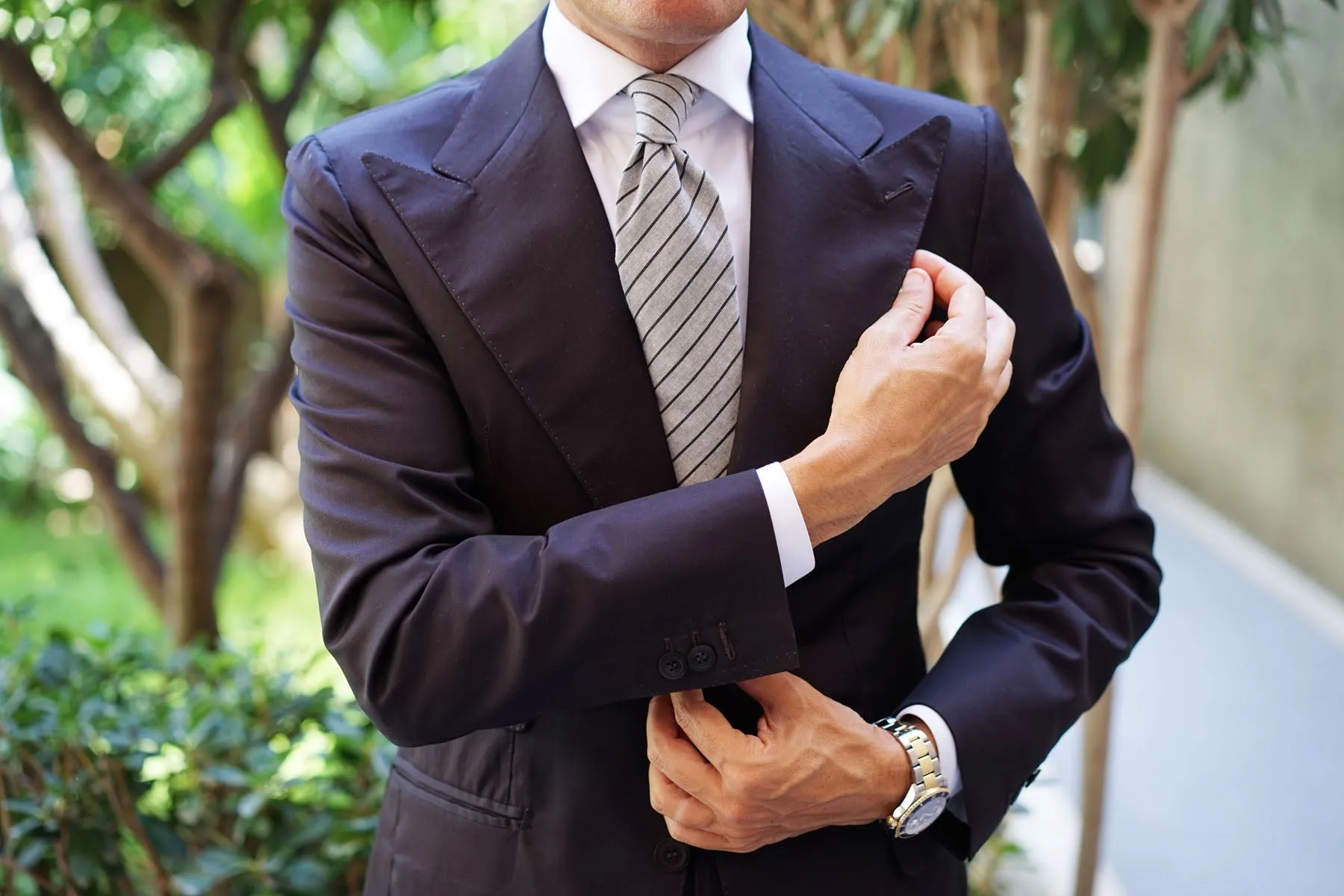 Ash Gray Pinstripe Tie