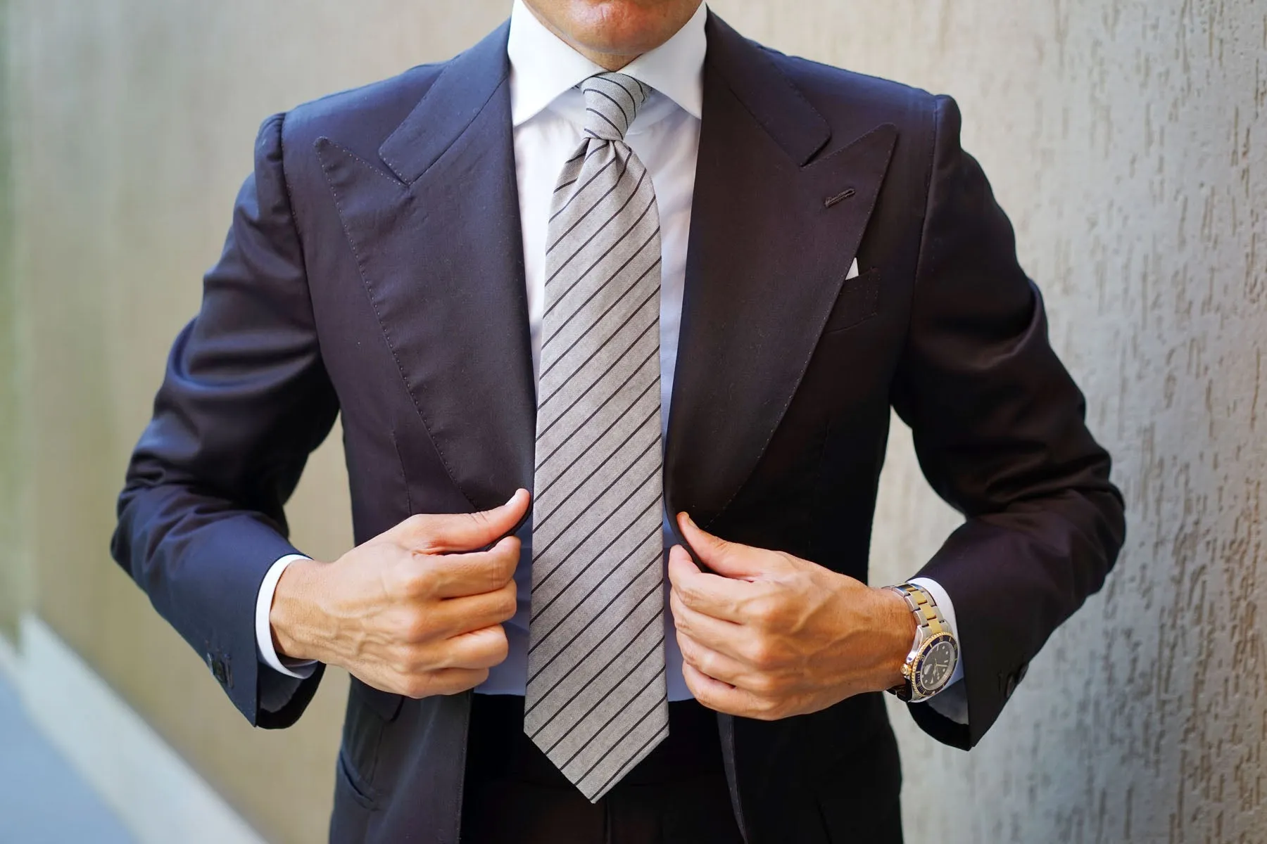 Ash Gray Pinstripe Tie