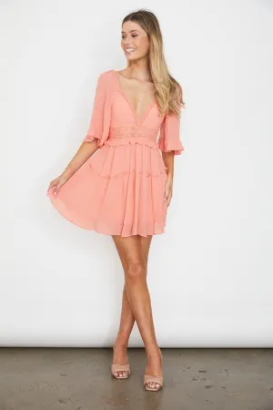 Asha Flutter Sleeved Mini Dress