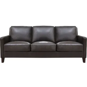 Ashby - Waxy Pull Up Leather Sofa - Dark Granite