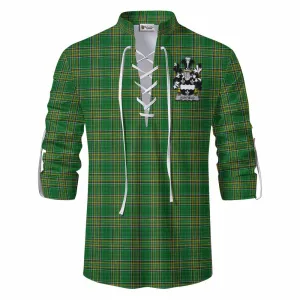 Ashfield Irish Clan Tartan Ghillie Kilt Shirt with Coat of Arms