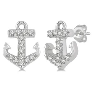 Ashi .08ctw Diamond Anchor Stud Earrings