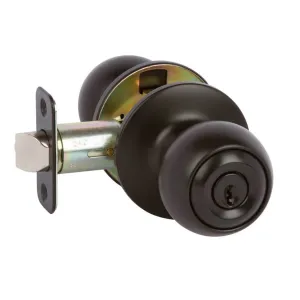 Ashland Keyed Entry Door Knob, Matte Black