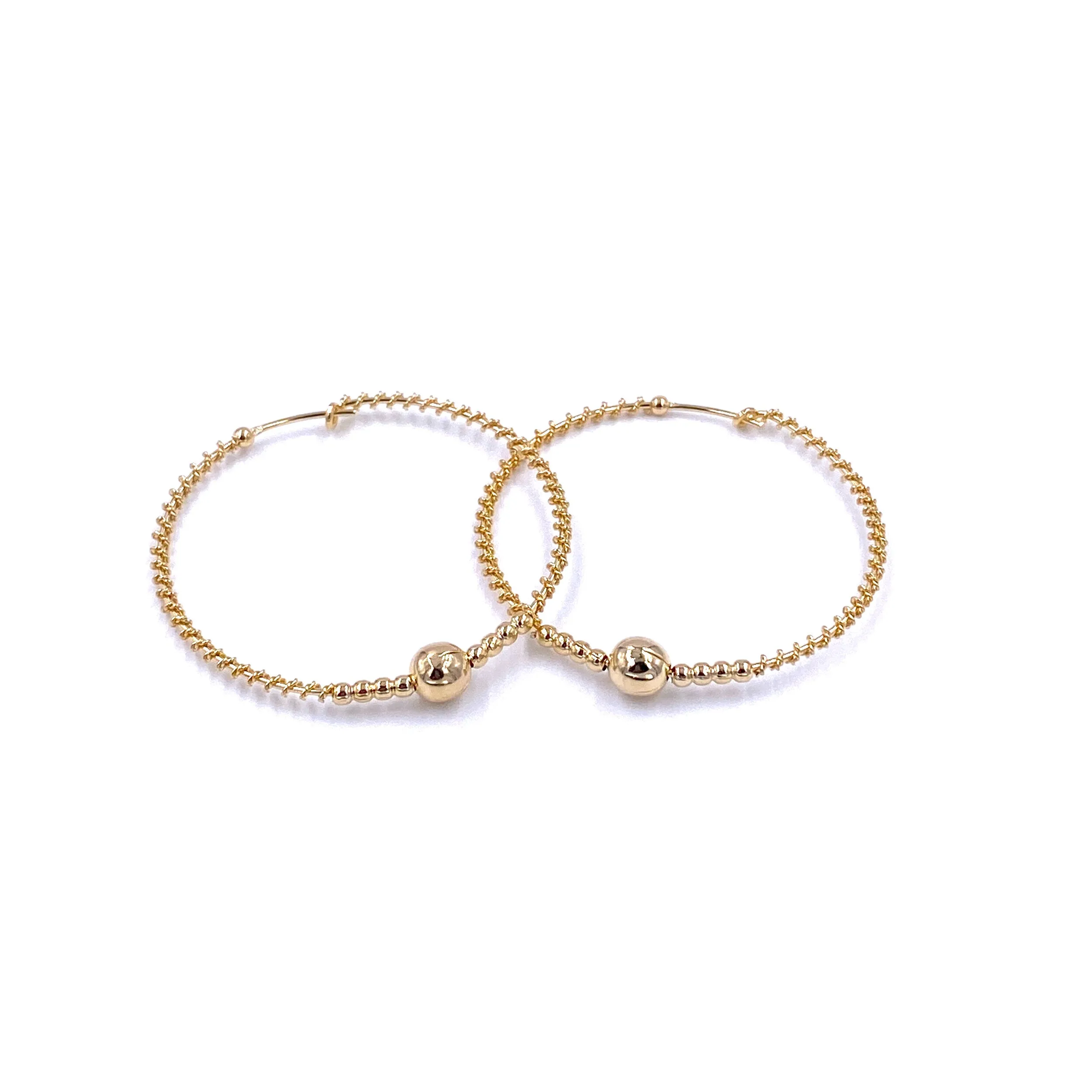 Ashley Gold Stainless Steel Gold Plated Single Ball Hoop Earrings