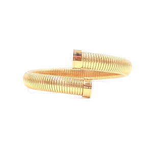 Ashley Gold Stainless Steel Gold Plated Stacked Slinky Bangle Bracelet