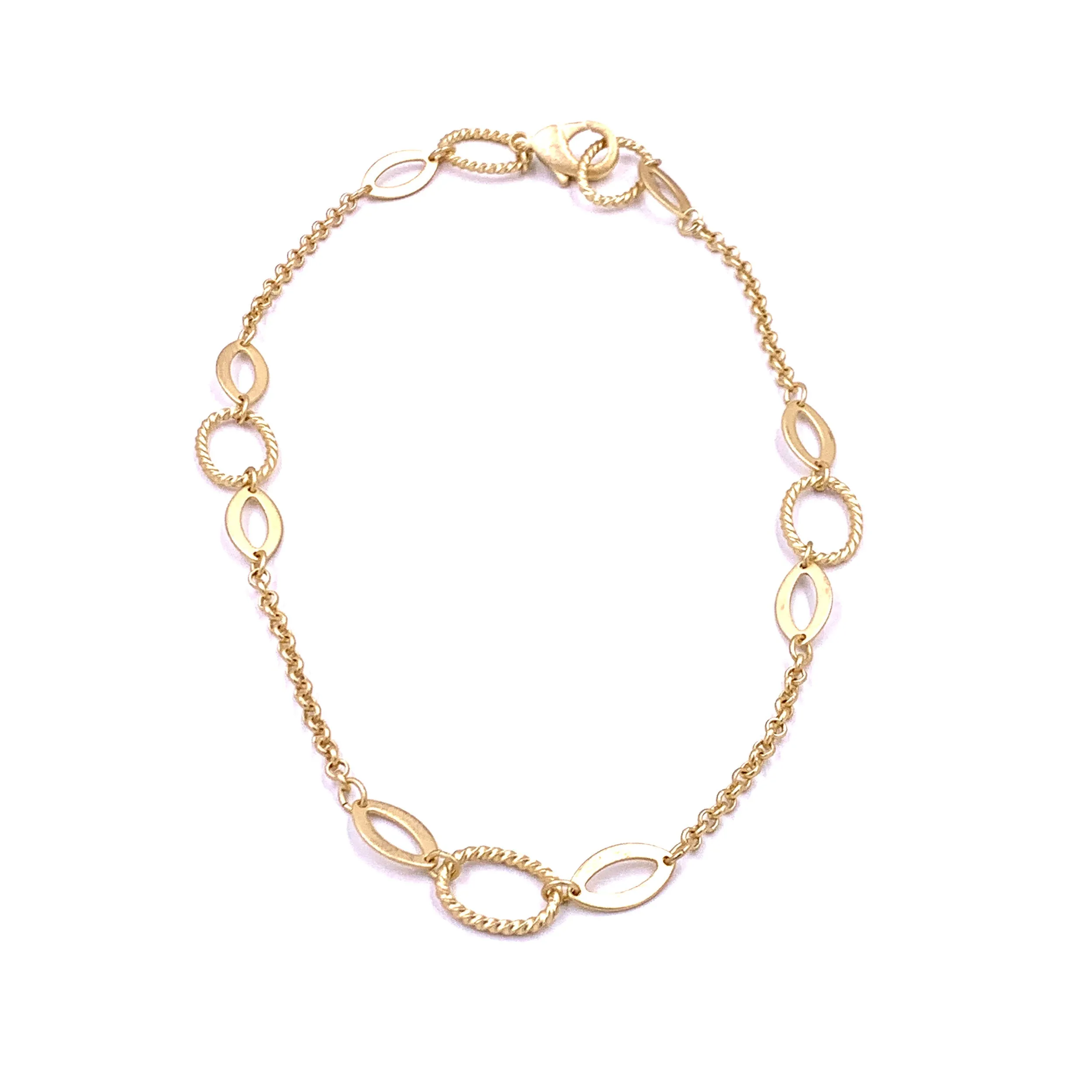 Ashley Gold Stainless Steel Gold Plated Tripe Link Layering Necklace