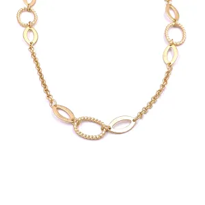 Ashley Gold Stainless Steel Gold Plated Tripe Link Layering Necklace