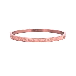 Ashley Gold Stainless Steel Rose Gold Plated Maze Design Bangle Bracelet