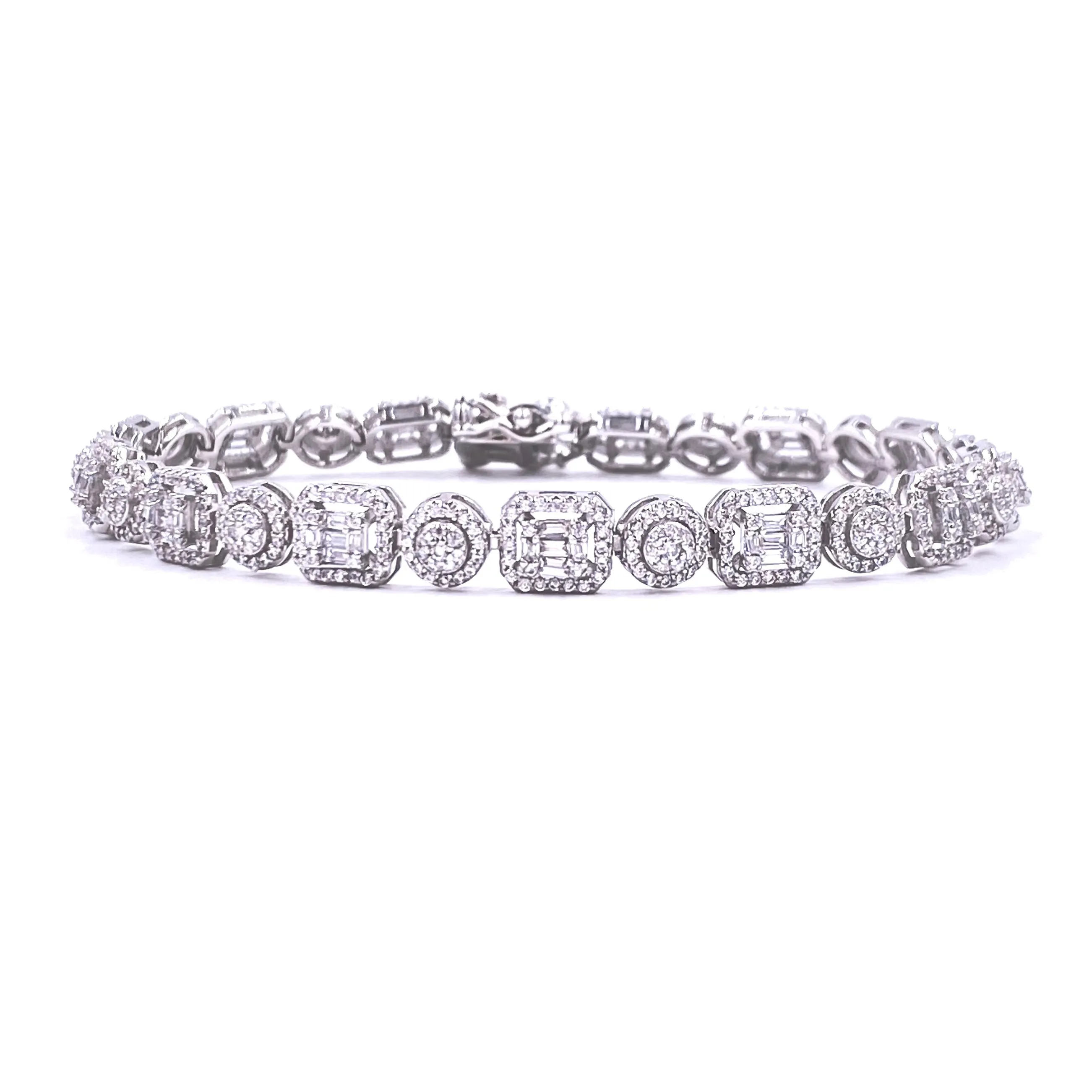 Ashley Gold Sterling Silver Antique Style Design Tennis Bracelet