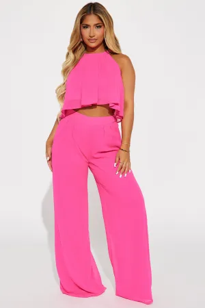 Ashlyn Pant Set - Hot Pink