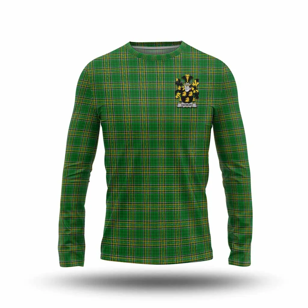 Ashmore Irish Clan Tartan Long Sleeve T-Shirt with Coat of Arms