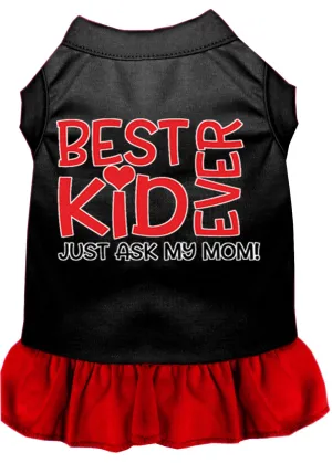 Ask My Mom Screen Print Dog Dress Black With Red Xxxl (20)