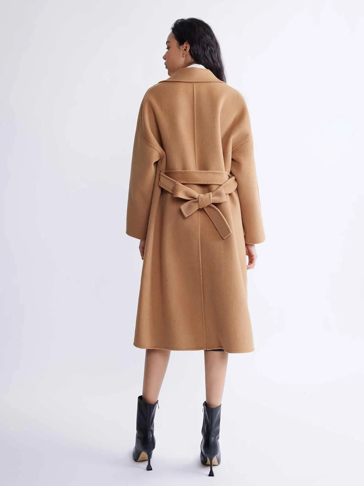 ASOBIO Minimalist Long Double-Faced Wool Coat