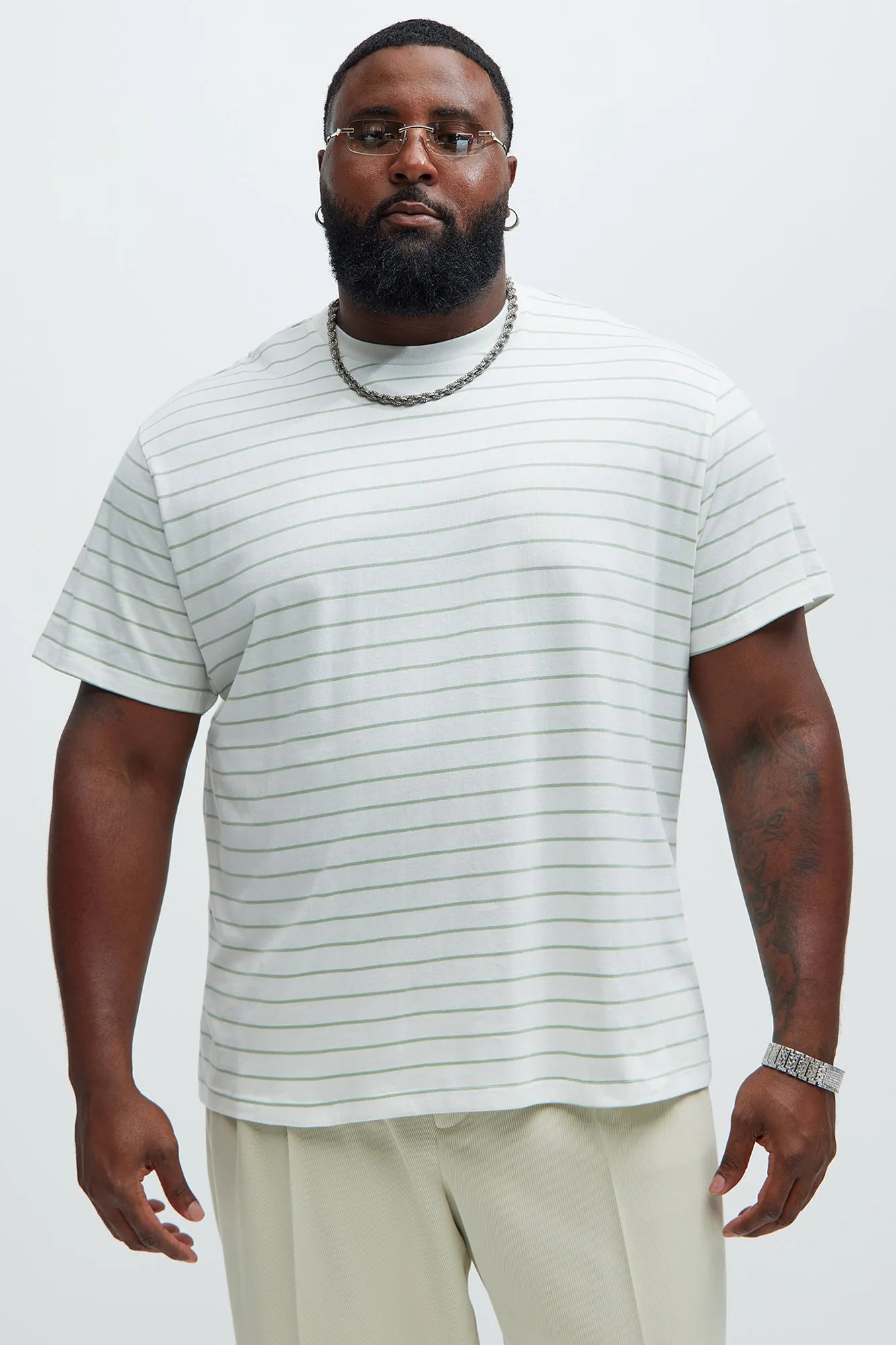 Aspen Stripes Short Sleeve Tee - White/combo