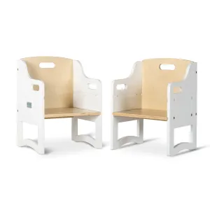 Aspire Weaning Chairs Twin Pack - White and Varnish