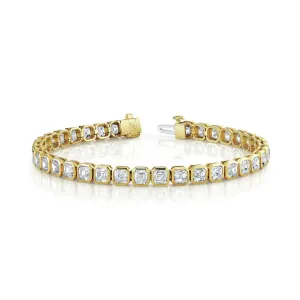 Asscher Cut Diamonds Bezel Bracelet