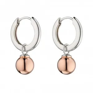 Assembled Hoop Rose Gold Plated Sphere Earrings E5884